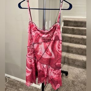 UO Moxie Mesh Mini Slip Dress